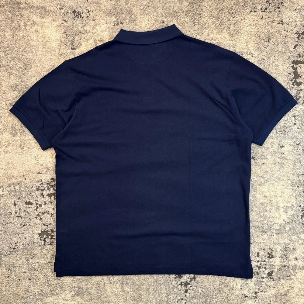 NWT Polo Ralph Lauren SKI Tourney Print Mesh Knit Collared Polo Shirt Navy 2XB